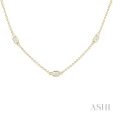 1 1/2 Ctw Emerald Cut Diamond Fashion Necklace in 14K Yellow Gold
